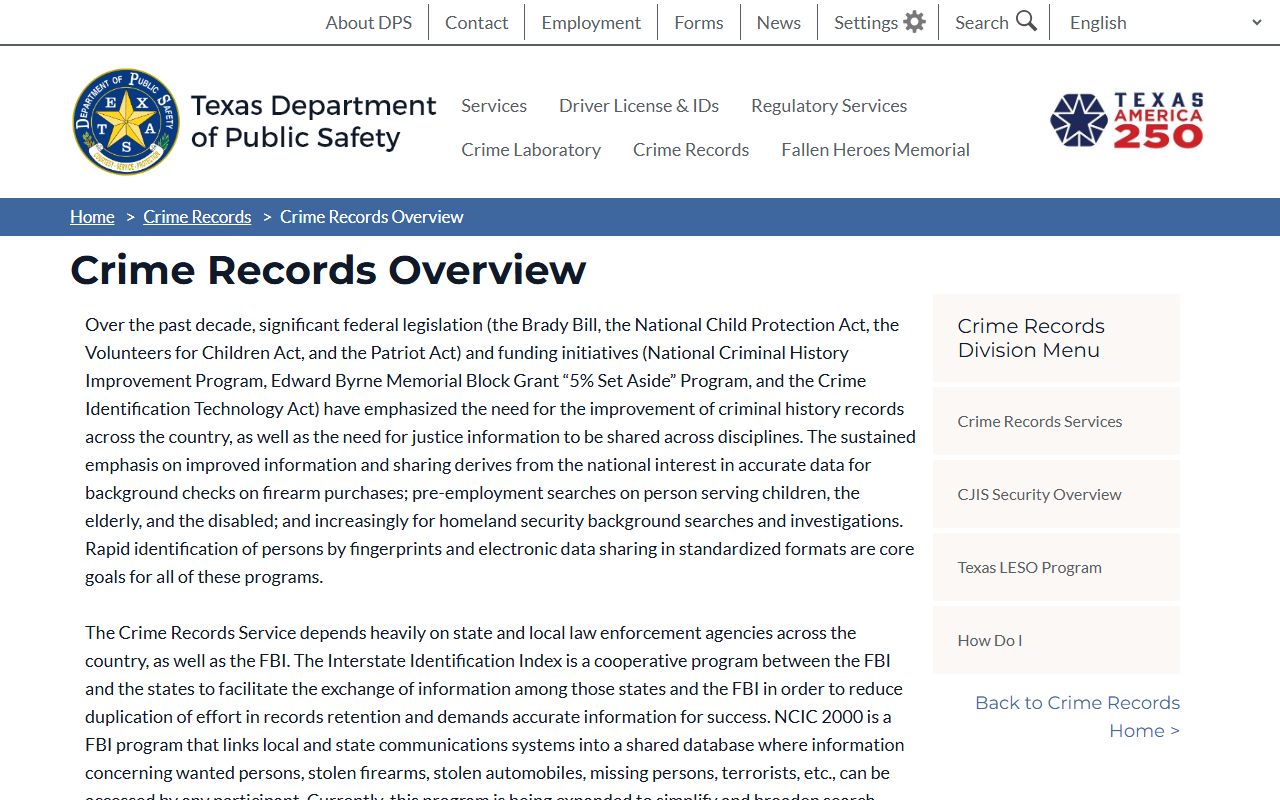 Ward County court records Texas DPS crime records overview
